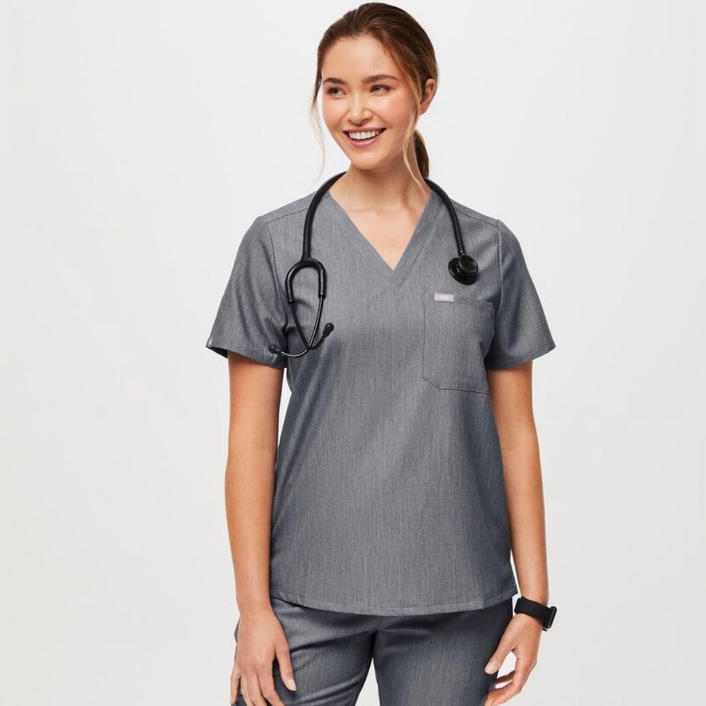 Figs Women's Gray Scrub Top